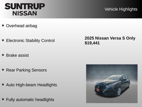 Used 2025 Nissan Versa S w/ Trunk Package FWD image 23