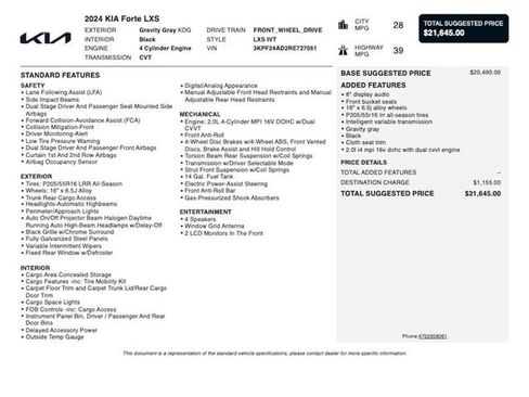 Used 2024 Kia Forte LXS FWD image 4