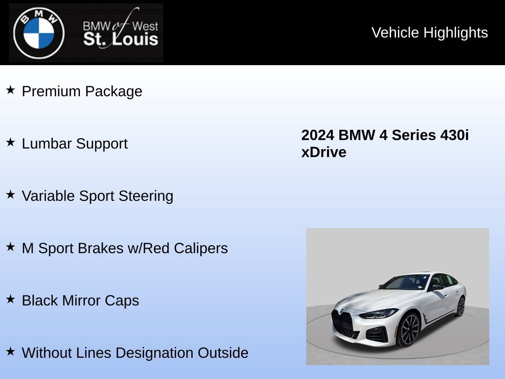 Used 2024 BMW 430i Gran Coupe xDrive w/ M Sport Package (Priority 1) AWD/4WD image 16