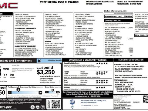 Used 2022 GMC Sierra 1500 Elevation w/ LPO, Elevation Black Package image 44