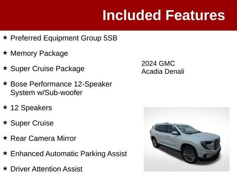 Used 2024 GMC Acadia Denali w/ Super Cruise Package AWD/4WD image 3