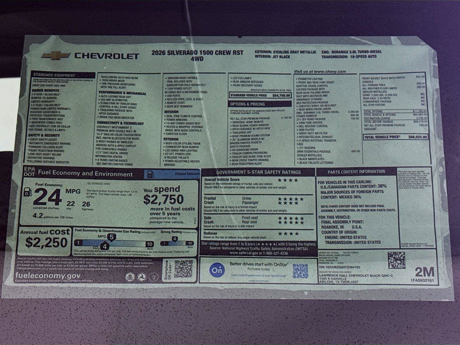 New 2026 Chevrolet Silverado 1500 RST w/ RST All Star Premium Package AWD/4WD image 20