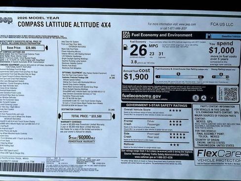 New 2026 Jeep Compass Latitude AWD/4WD image 14