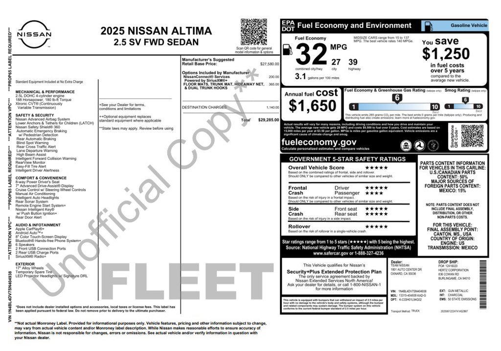 Used 2025 Nissan Altima 2.5 SV FWD image 3