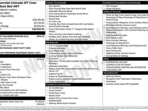 New 2026 Chevrolet Colorado W/T w/ Advanced Trailering Package AWD/4WD image 6