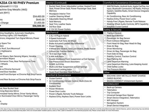 Certified 2024 MAZDA CX-90 Plug-In Hybrid w/ Premium Pkg AWD/4WD image 27