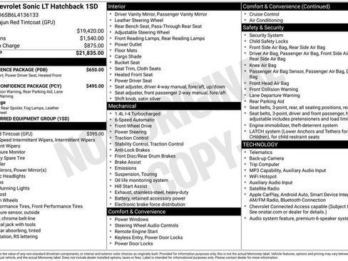 Used 2020 Chevrolet Sonic LT w/ Convenience Package FWD image 2