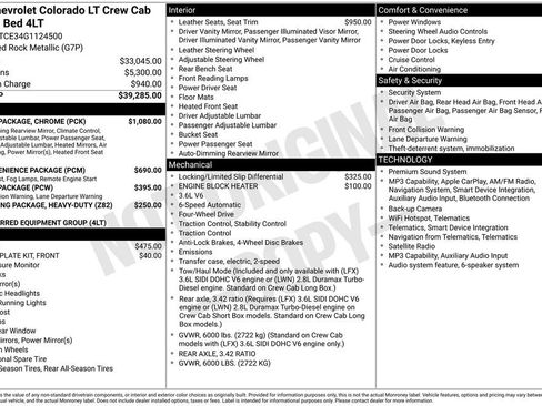Used 2016 Chevrolet Colorado LT w/ Luxury Package, Chrome AWD/4WD image 7