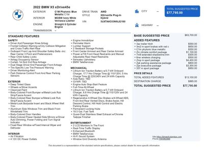 Used 2022 BMW X5 xDrive45e w/ M Sport Package