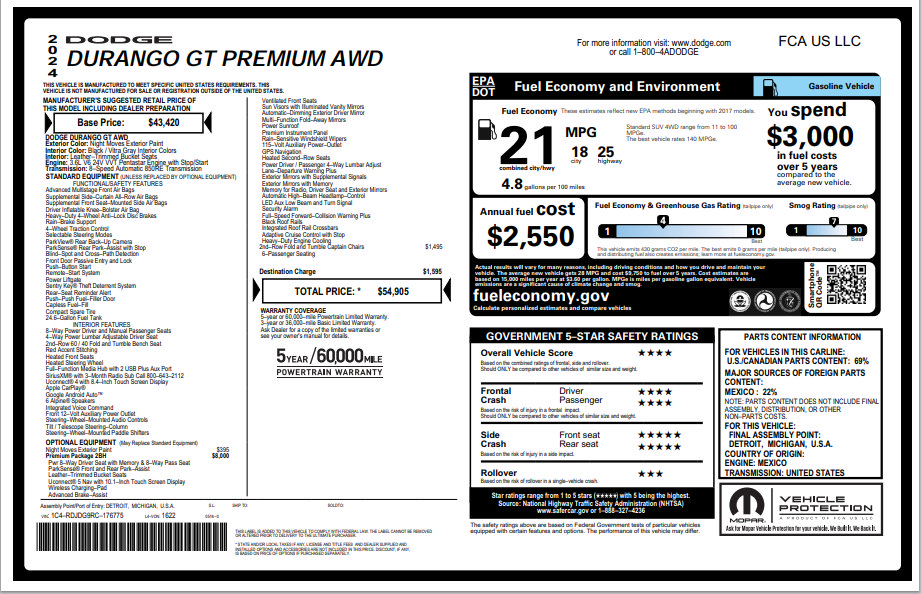 Used 2024 Dodge Durango GT AWD/4WD image 3
