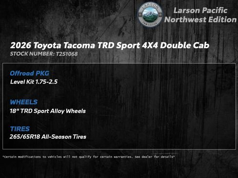 New 2026 Toyota Tacoma TRD Sport image 2