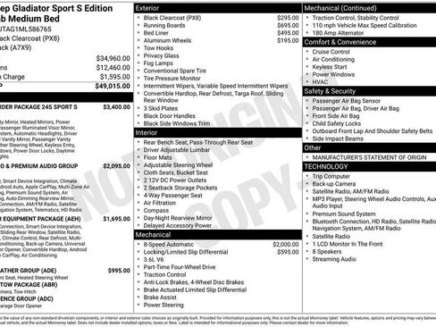 Used 2021 Jeep Gladiator Sport AWD/4WD image 2