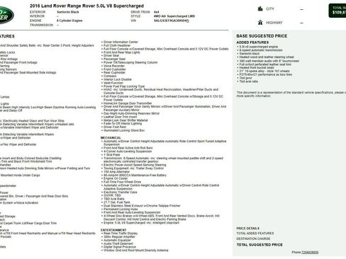 Used 2016 Land Rover Range Rover Long Wheelbase Supercharged image 2