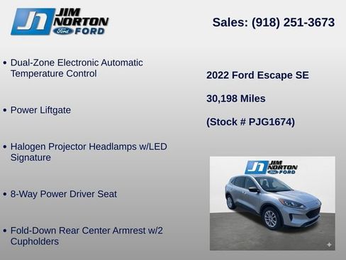 Used 2022 Ford Escape SE w/ Convenience Package FWD image 13