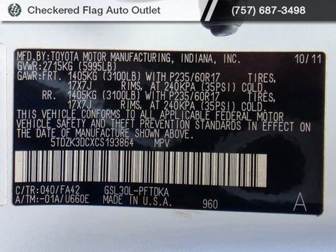 Used 2012 Toyota Sienna image 22