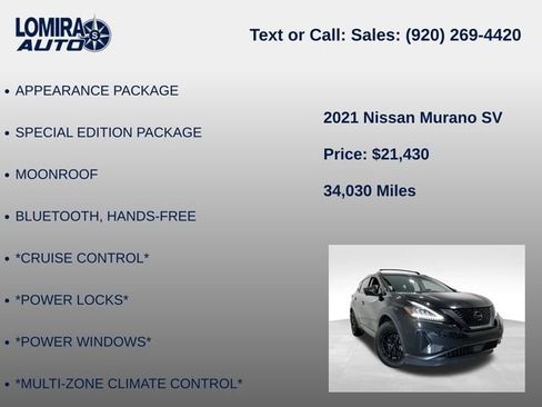 Used 2021 Nissan Murano SV AWD/4WD image 14