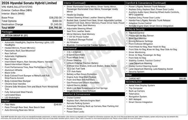 New 2026 Hyundai Sonata Limited FWD image 41