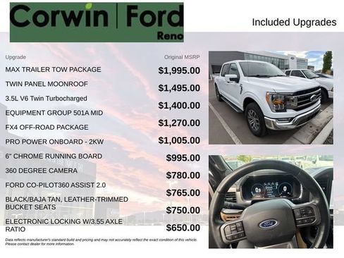 Used 2021 Ford F150 Lariat w/ Max Trailer Tow Package AWD/4WD image 3