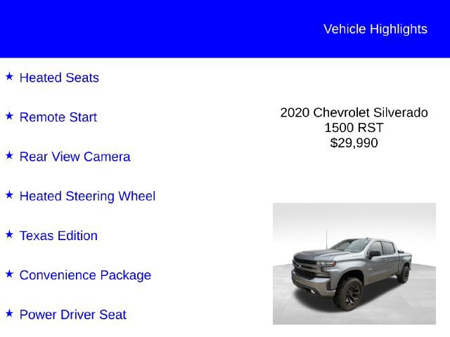 Used 2020 Chevrolet Silverado 1500 RST w/ Texas Edition AWD/4WD image 2