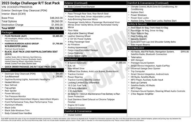 Used 2023 Dodge Challenger R/T Scat Pack w/ Plus Package RWD image 47