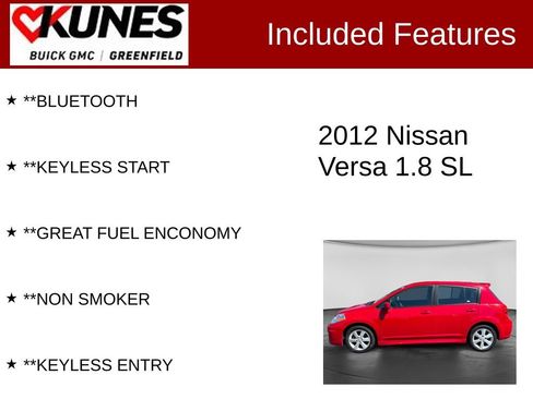 Used 2012 Nissan Versa Hatchback FWD image 2