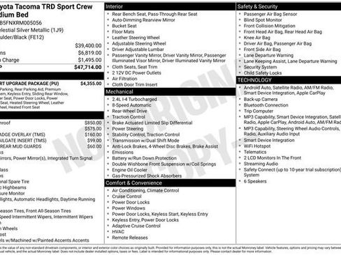 Certified 2024 Toyota Tacoma TRD Sport w/ TRD Sport Upgrade Package RWD image 2