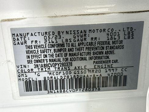 Used 2023 Nissan Sentra SV w/ All-Weather Package FWD image 12
