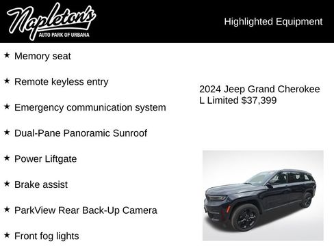 Used 2024 Jeep Grand Cherokee L Limited w/ Black Appearance Package AWD/4WD image 7