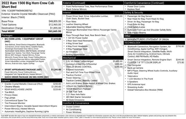 Used 2022 RAM 1500 Big Horn AWD/4WD image 29