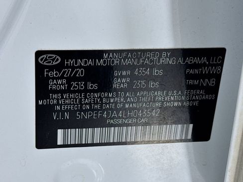 Used 2020 Hyundai Sonata SEL w/ Convenience + Sunroof Package FWD image 33