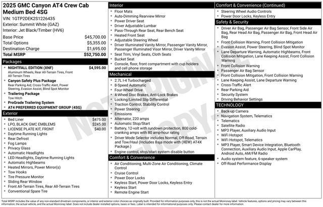 Used 2025 GMC Canyon AT4 w/ Nightfall Edition AWD/4WD image 7