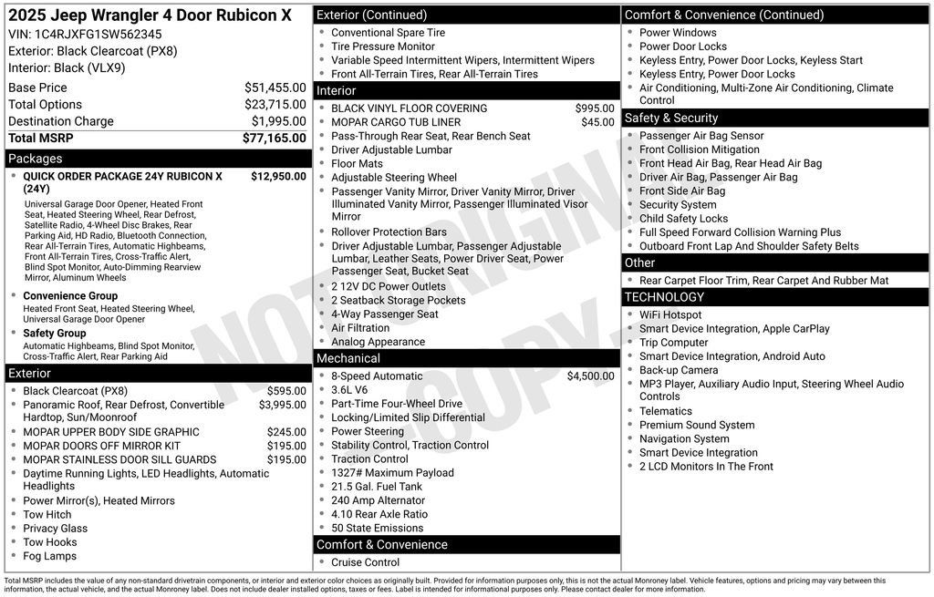 Certified 2025 Jeep Wrangler Unlimited Rubicon AWD/4WD image 44