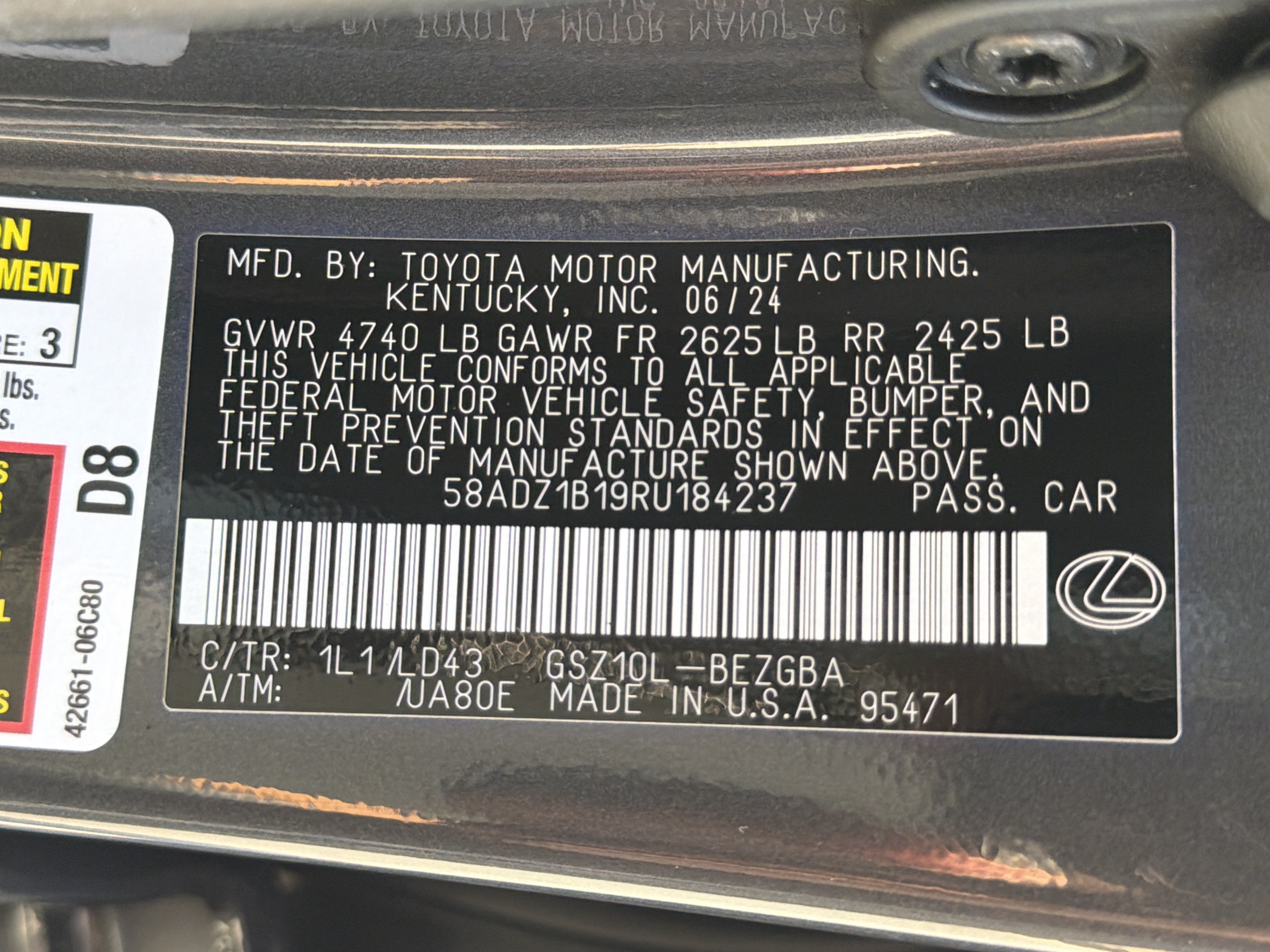 Used 2024 Lexus ES 350 w/ Premium Package FWD image 41
