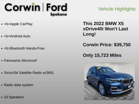 Used 2022 BMW X5 xDrive40i image 12