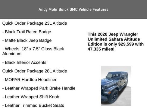 Used 2020 Jeep Wrangler Unlimited Sahara AWD/4WD image 12