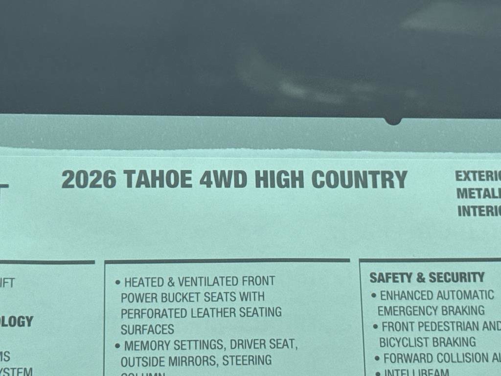 New 2026 Chevrolet Tahoe High Country AWD/4WD image 28