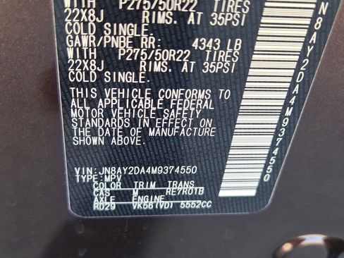 Used 2021 Nissan Armada Platinum w/ Captain's Chairs Package image 34