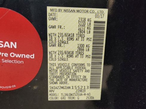 Used 2017 Nissan Murano SV w/ Premium Plus Package FWD image 33