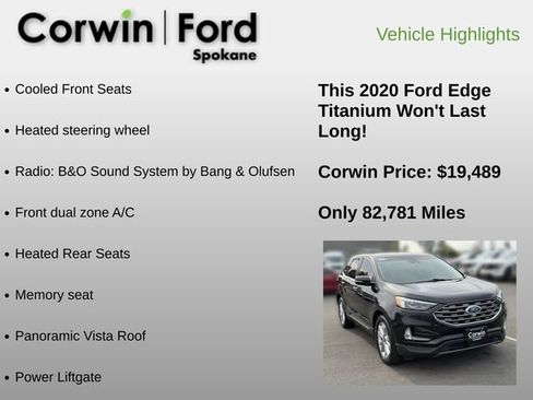 Used 2020 Ford Edge Titanium w/ Equipment Group 301A AWD/4WD image 6