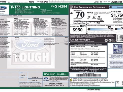 Used 2022 Ford F150 Lightning Lariat w/ Equipment Group 511A High AWD/4WD image 2