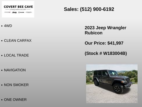 Used 2023 Jeep Wrangler Unlimited Rubicon w/ LED Lighting Group AWD/4WD image 6