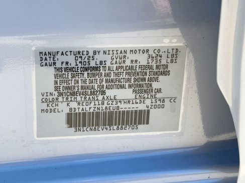 New 2025 Nissan Versa SV w/ Trunk Package image 19