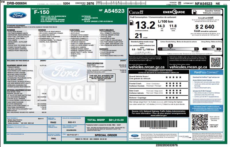 Used 2022 Ford F150 Tremor w/ Equipment Group 402A High AWD/4WD image 3