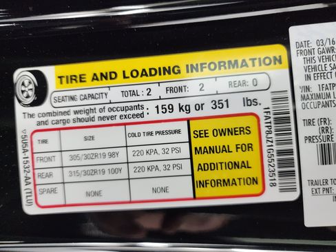 Used 2016 Ford Mustang Shelby GT350R w/ GT350R Equipment Group 920A RWD image 62