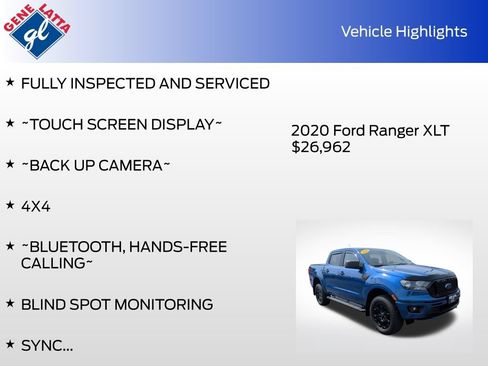 Certified 2020 Ford Ranger XLT w/ Equipment Group 301A Mid AWD/4WD image 31