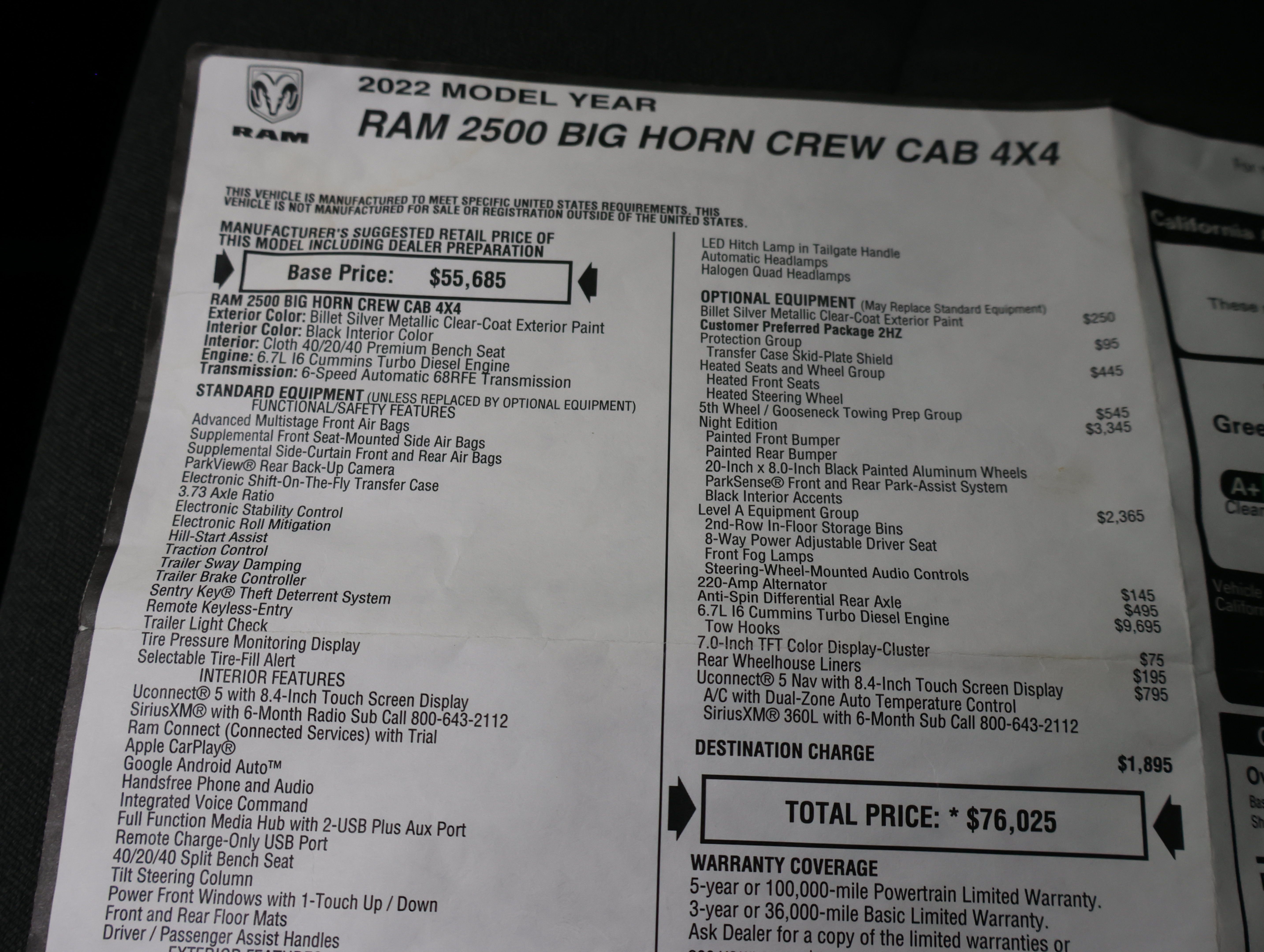 Used 2022 RAM 2500 Big Horn w/ Night Edition AWD/4WD image 70