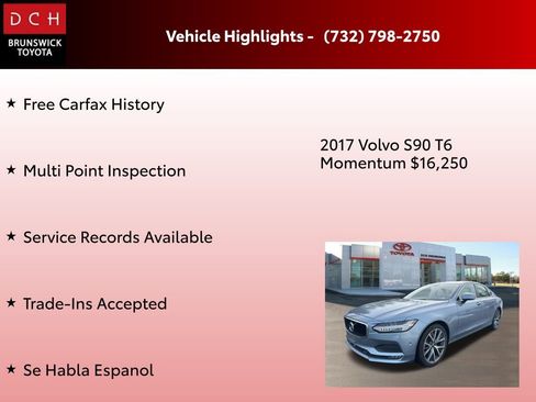 Used 2017 Volvo S90 T6 Momentum w/ Vision Package image 4