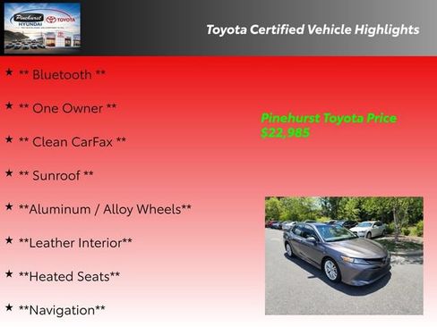 Certified 2018 Toyota Camry XLE w/ Driver Assist Package FWD image 19