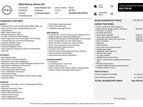 Used 2025 Nissan Sentra SV w/ All-Weather Package image 34