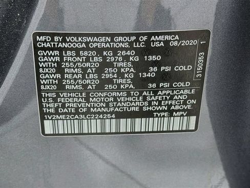 Used 2020 Volkswagen Atlas Cross Sport SEL w/ Cross Sport MDO Package AWD/4WD image 28